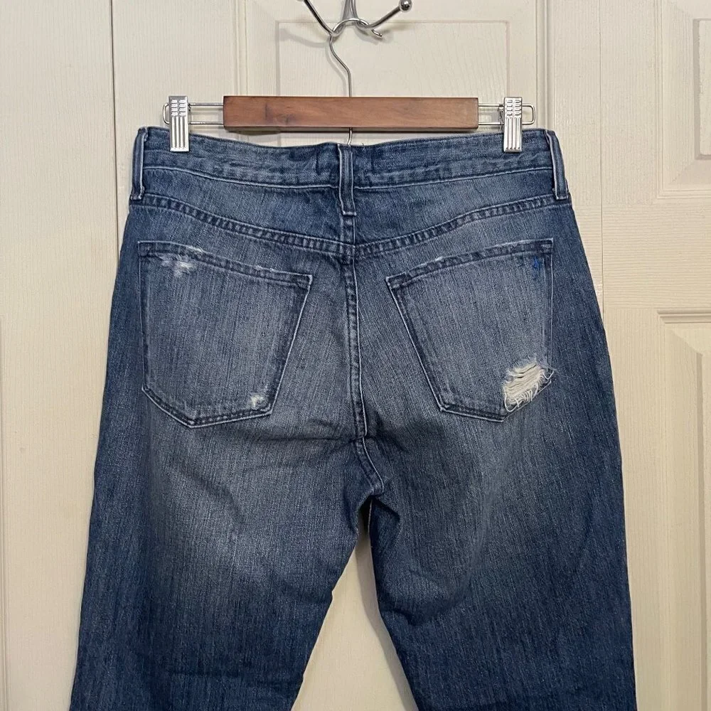 Big Star Women's Dark Wash Distressed Whiskered Billie Slim Slouch Jeans Size 12